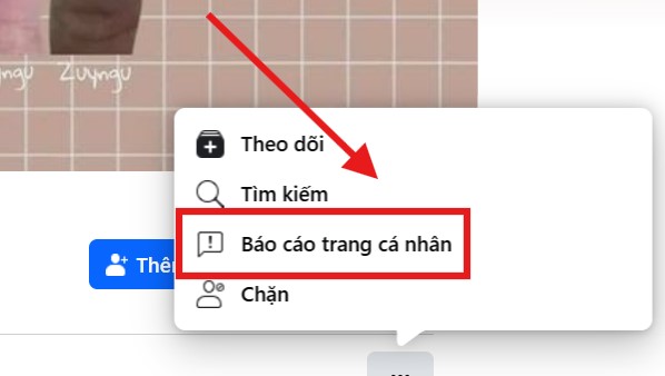 bị báo cáo trang cá nhân