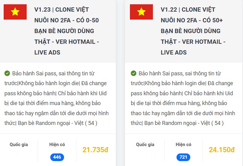 mua acc clone facebook tại leduyhiep