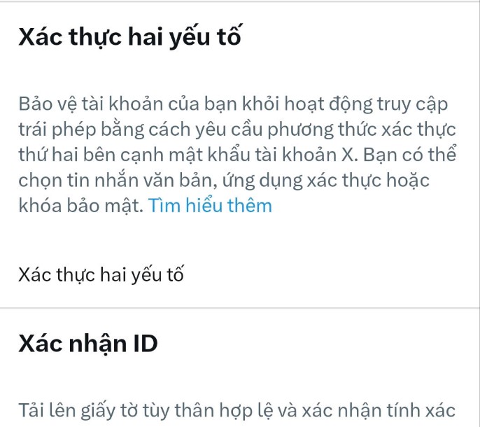 bật xác thực 2 yếu tố