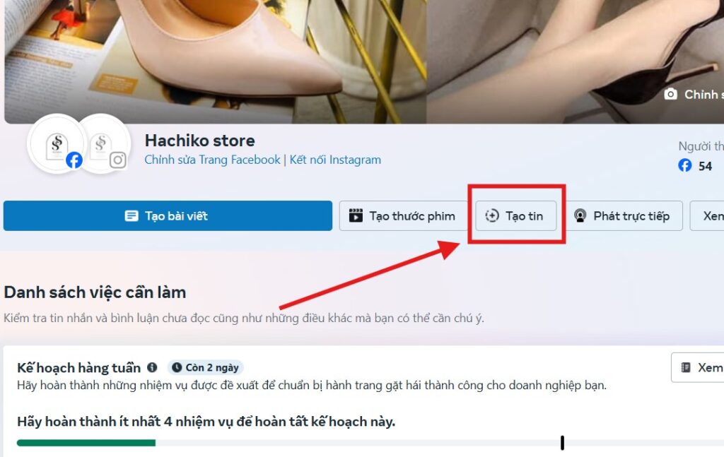 cách tạo story trên fanpage bằng máy tính