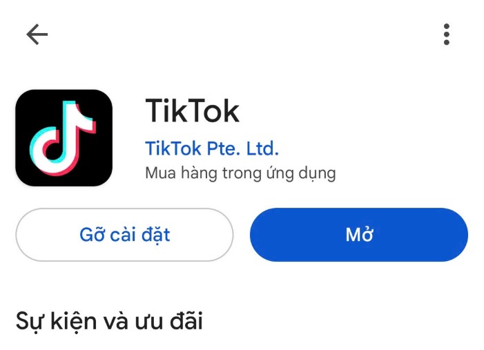 cập nhật ứng dụng tiktok sửa lỗi