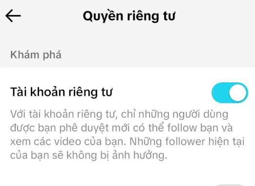 chế độ quyền riêng tư