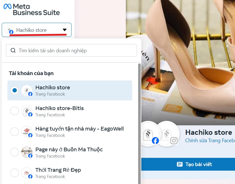 đăng nhập vào tài khoản facebook business