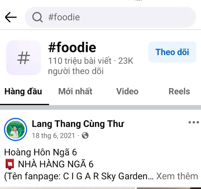 hashtag xu hướng facebook