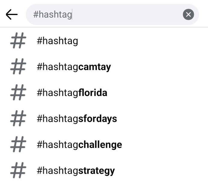 tìm kiếm hashtag facebook