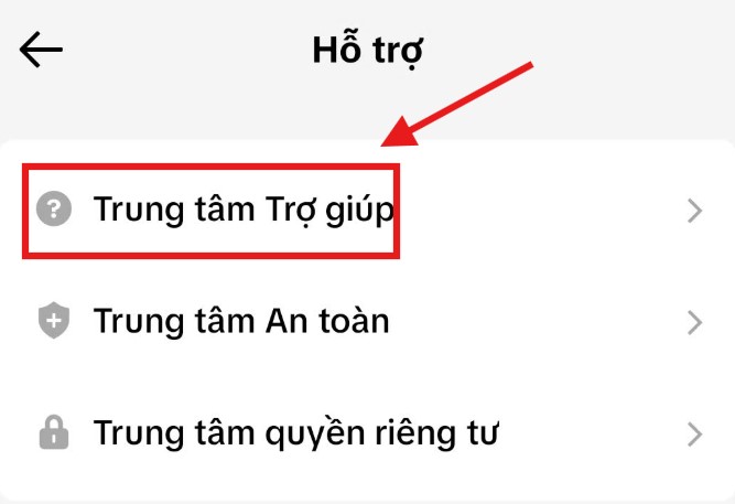 trung tâm trợ giúp tiktok