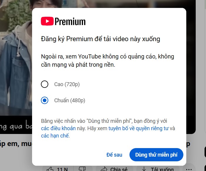 video youtube tải xuống hết hạn