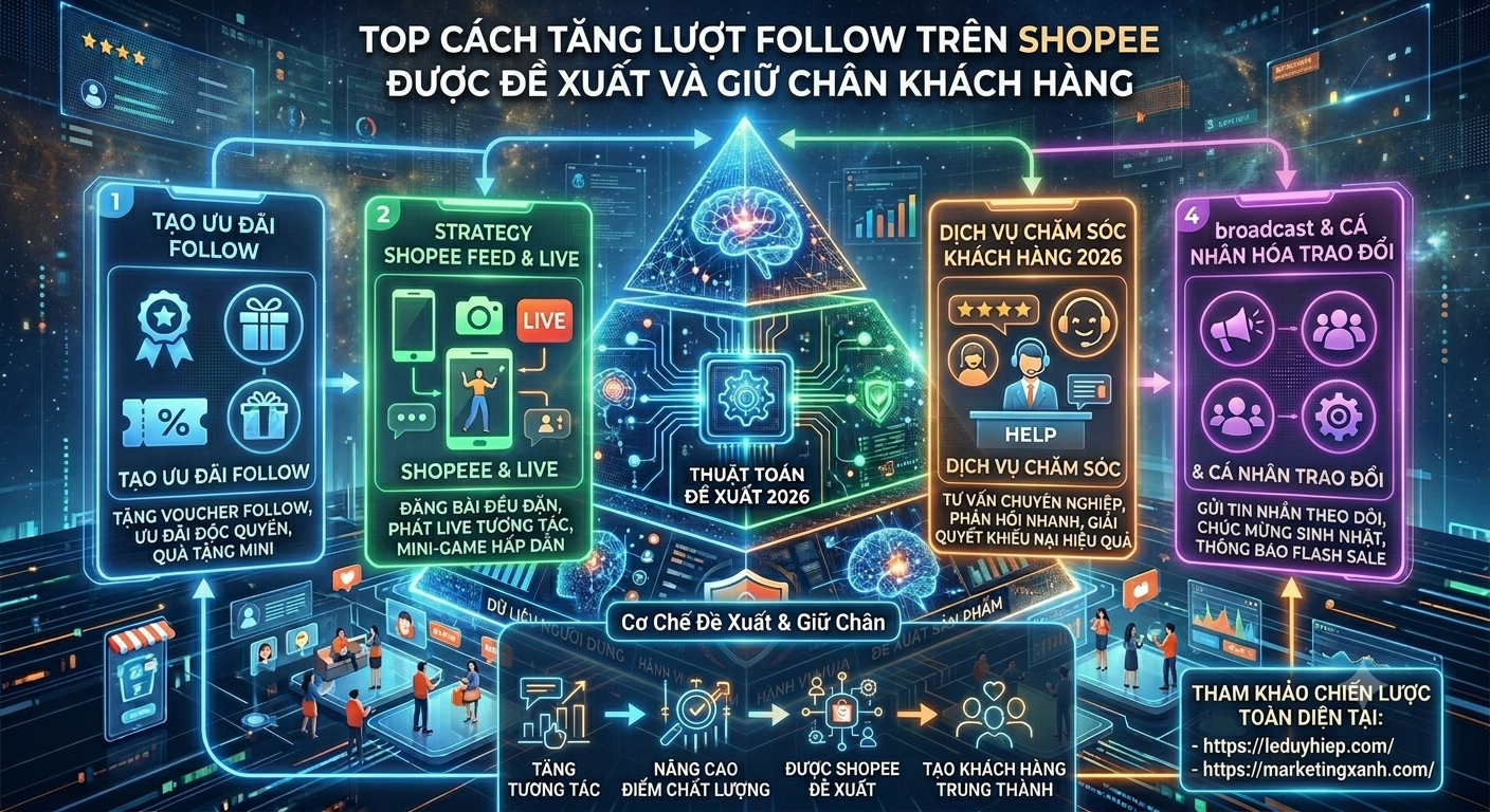 cách tăng lượt follow trên shopee