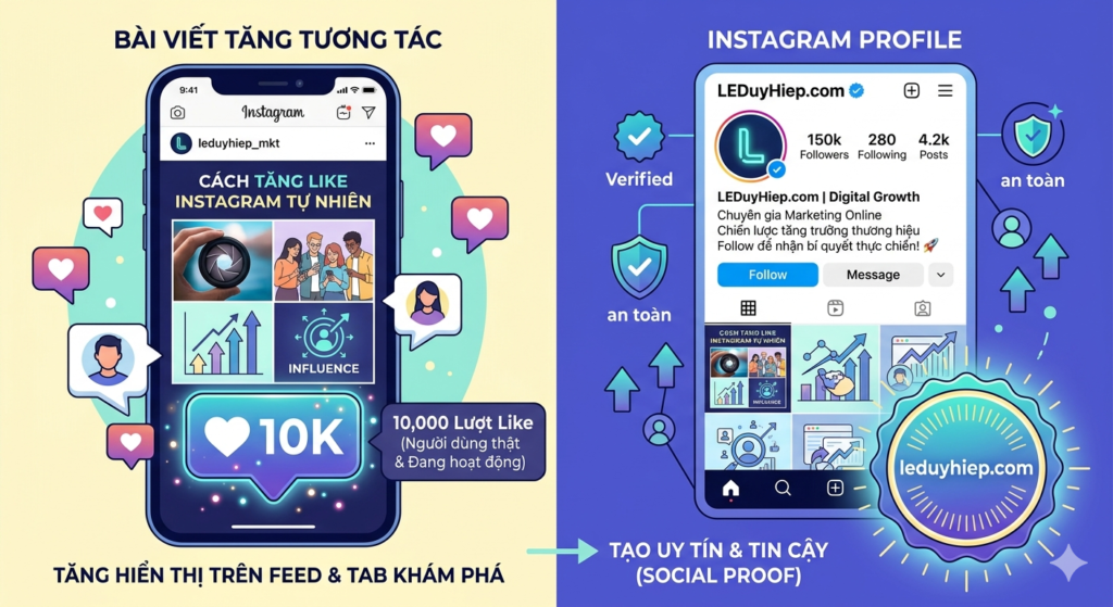 tăng lượt like trên instagram