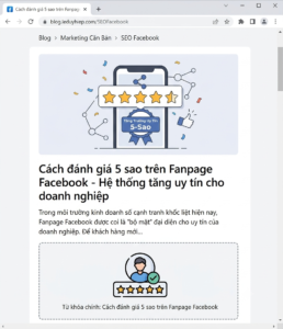 Cách đánh giá 5 sao trên Fanpage Facebook