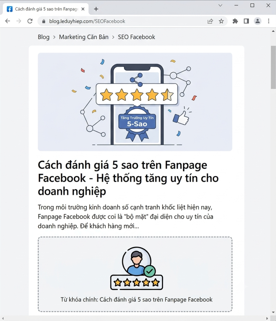 Cách đánh giá 5 sao trên Fanpage Facebook