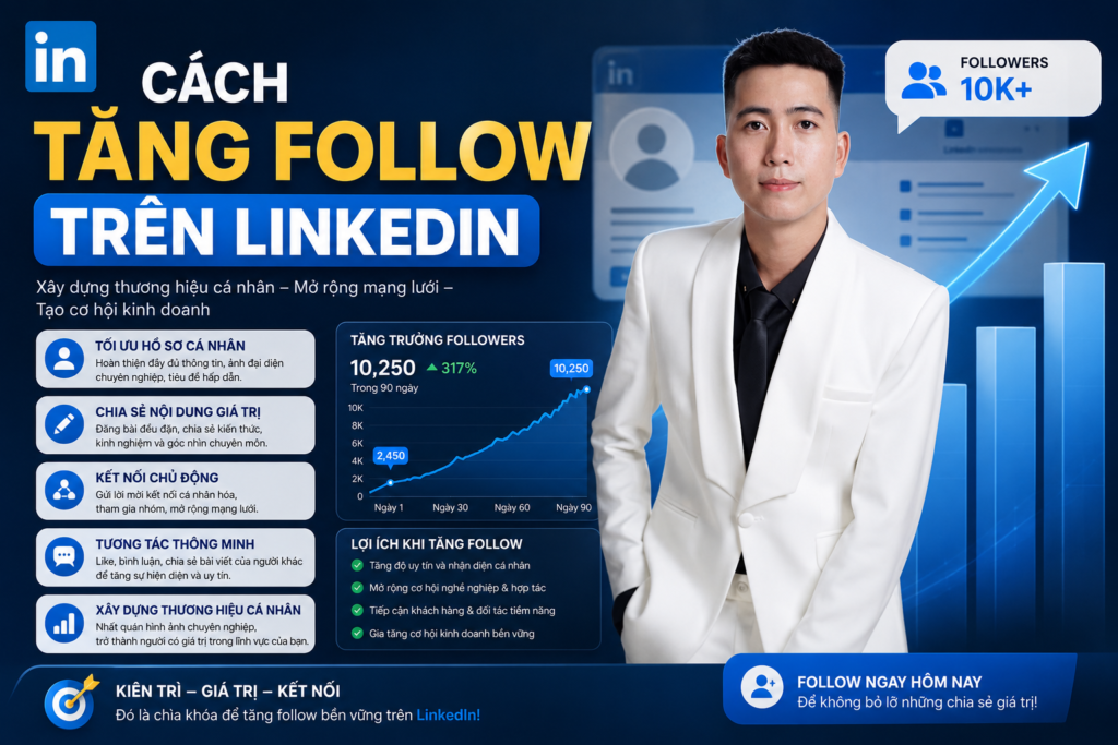 cách tăng follow trên linkedin