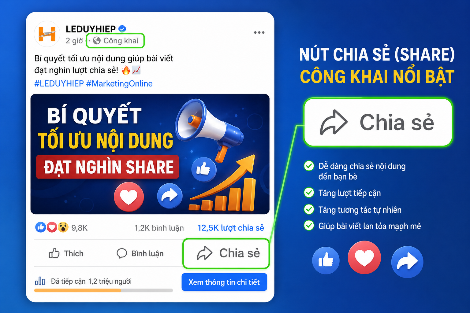 bật tính năng chia sẻ bài viết trên facebook