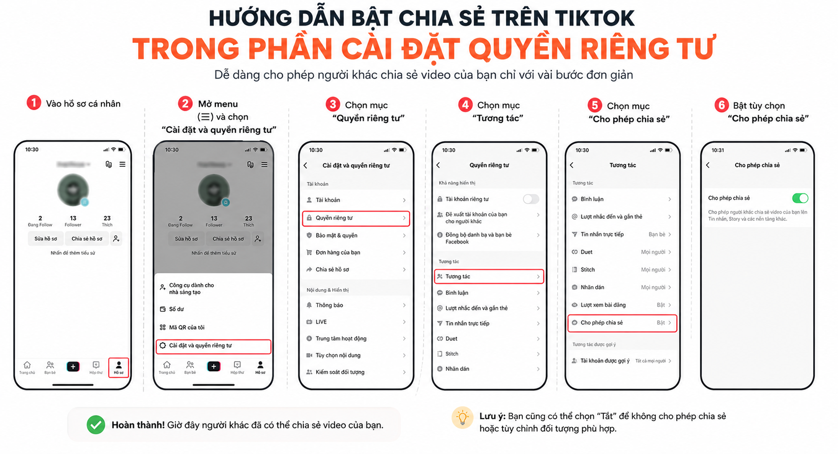 cách tăng lượt chia sẻ trên tiktok