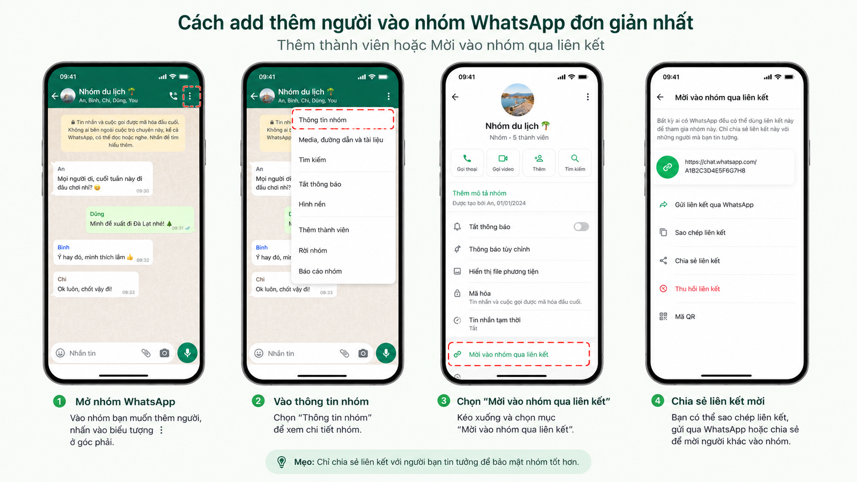 cách add thêm người vào nhóm whatsapp