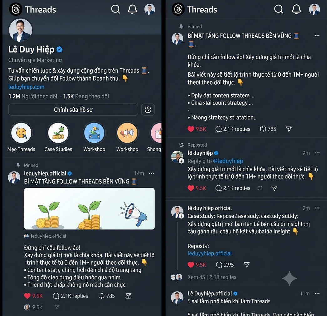cách tăng follow cho thread