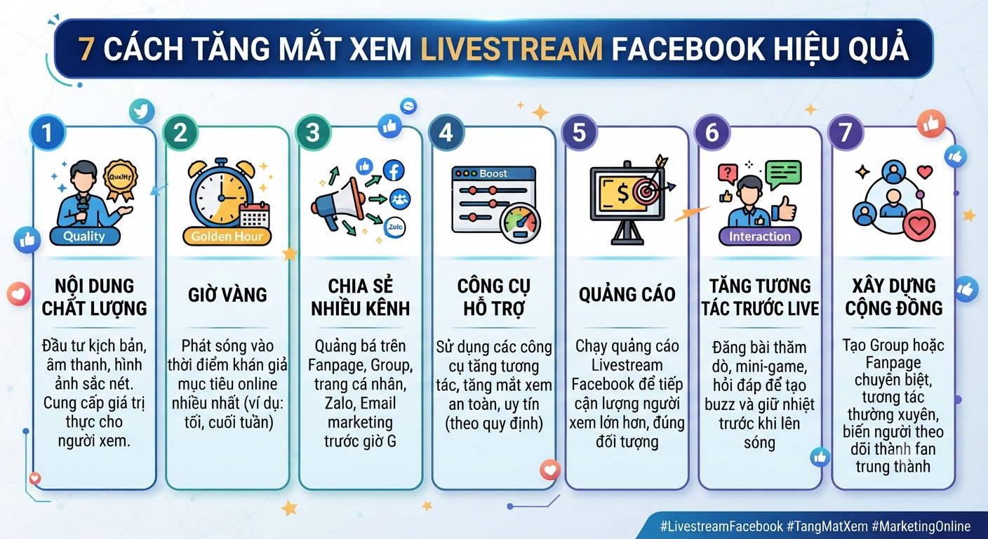 cách tăng mắt xem livestream facebook
