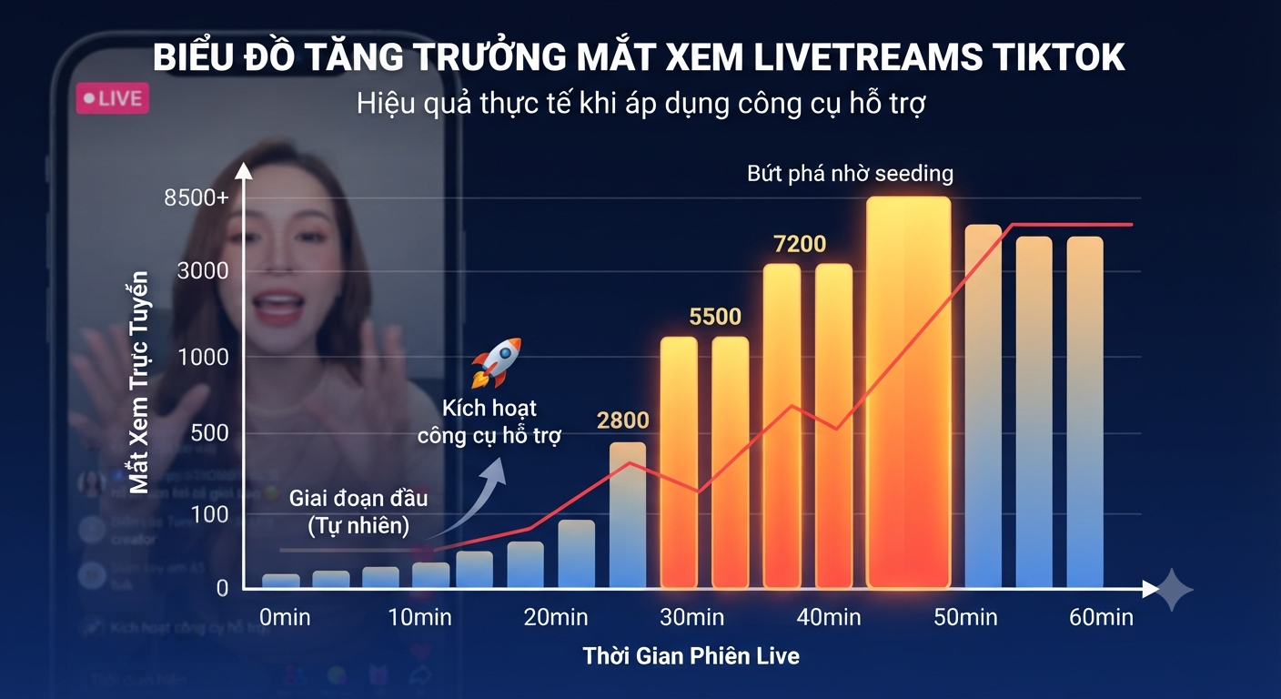 hướng dẫn tăng mắt livestream tiktok